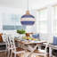 Boho Blue Rattan Pendant Light for Kitchen Dinin-1414954372