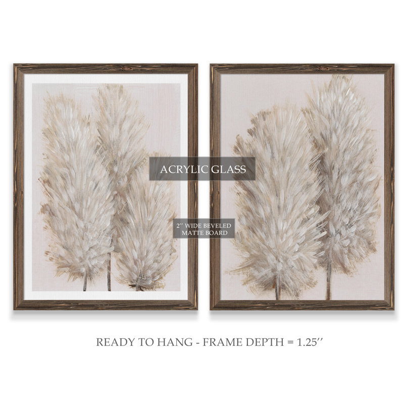 «Pampas Grass III» par Vincent Van Gogh - ensemble de reproductions d'art encadrées, Espresso Framed Canvas, Pas de tapis