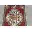 Petit tapis vintage turc Oushak idéal pour l'entrée rouge et idéal pour la décoration de cuisine avec de petits éléments tribaux