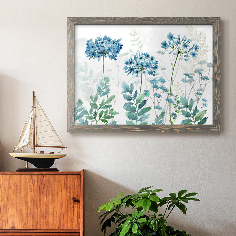 Blue Mist Agapanthus, reproduction d'art sur toile, Gris, H 22 po x l 32 po