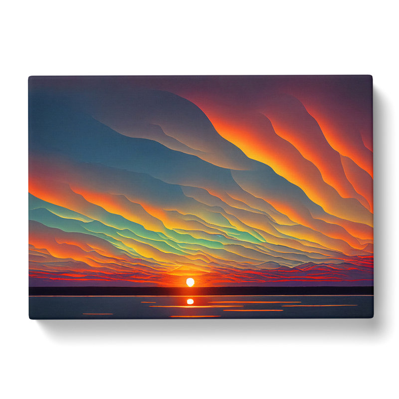 Wondrous Ocean Sunset - Wrapped Canvas, 35cm H x 50cm W