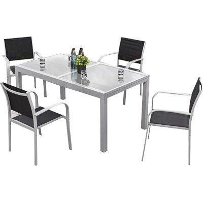 Ouarzazate 4 - Person Patio Dining Set Extendable Rectangular Table
