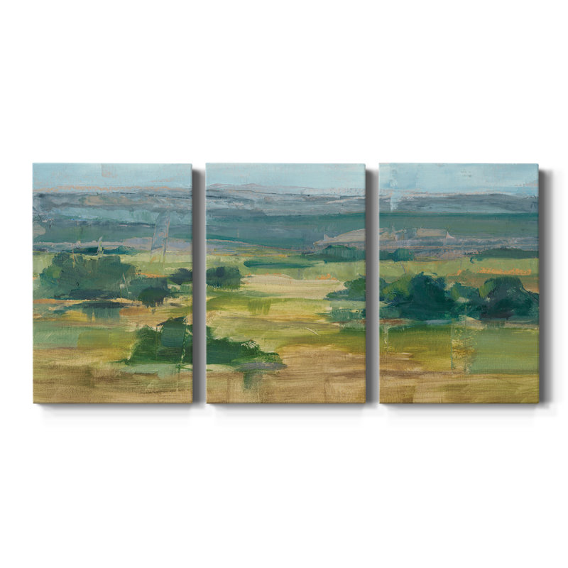 Valley View I - Toile tendue avec châssis de qualité supérieure - prête à être accrochée, H 12 po x l 24 po x P 1 po