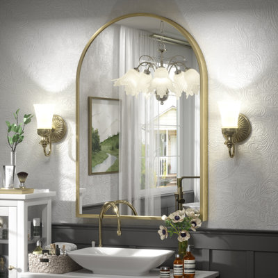 Amara Tempered Glass and Aluminum Alloy Framed French Cleat Mounted Wall Mirror with 5-Year Warranty