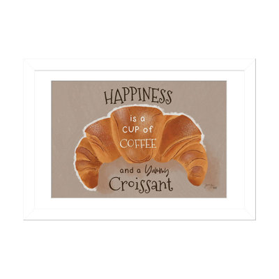 «Coffee And Yummy Croissant», reproduction d'art murale - papier d'art encadré