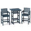 Ensemble de 3 fauteuils de patio en PEHD avec repose-pieds de table -216146440