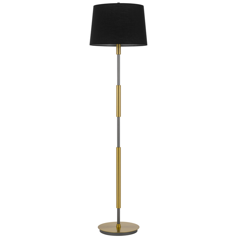 Lampe sur pied traditionnelle 60 po Tamarius, Doré, Noir, noir, noir, noir