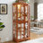 Vintage Curio Display Cabinet With Glass Doors - Antique Showcase For Collectibles, Four Adjustable Shelves, E26 Bulb Included, Perfect For Home Or Office Decor-DARK OAK-724645697