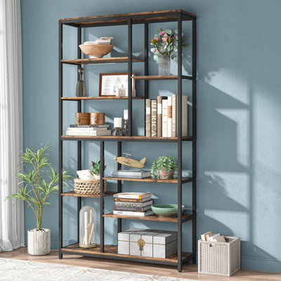 Grizel 79" H x 39" W Tall Etagere Bookshelves Bookcase by Mercer41