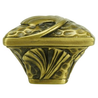 ARTS & CRAFT GINKGO KNOB IN PLATE