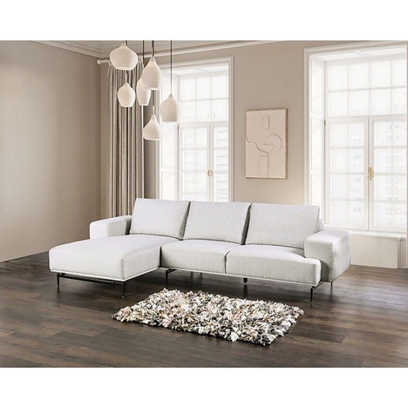 Grainage L-shaped Sectional, Light Gray Wool, Left Hand Facing