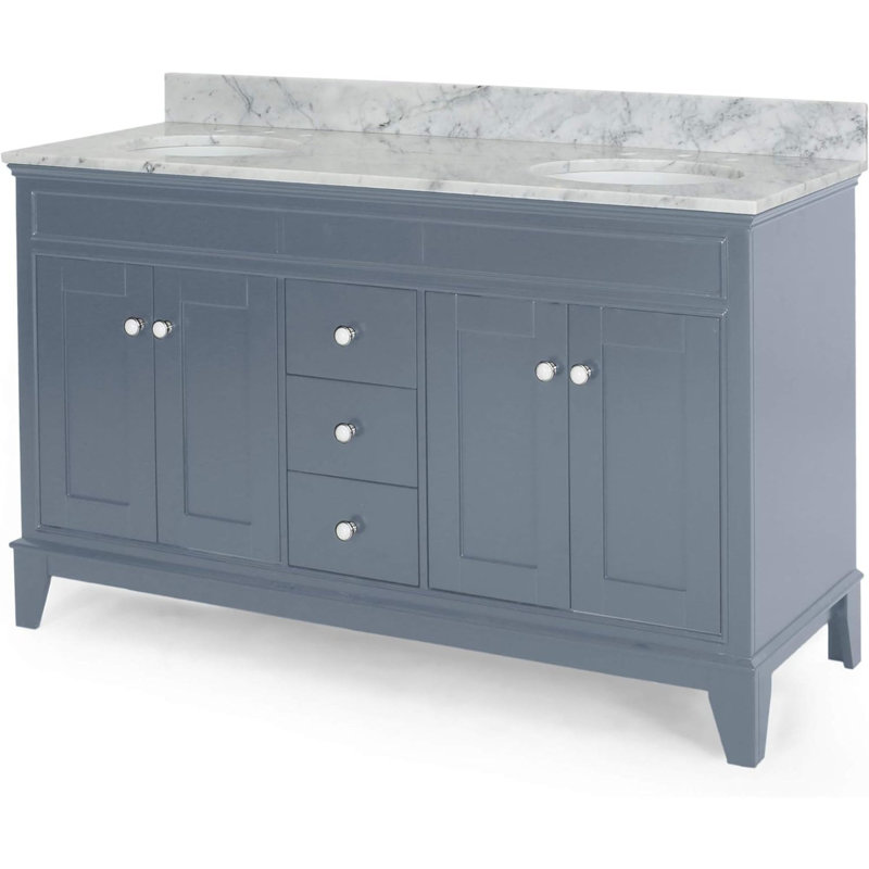 Dionicia 61'' Double Bathroom Vanity with Marble Top