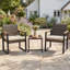 3-Piece PE Wicker Patio Furniture Set Outdoor Bistro Set