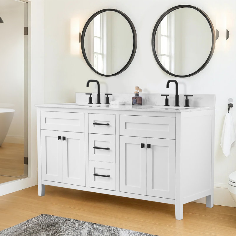Mirren 60" Double Bathroom Vanity Base Only