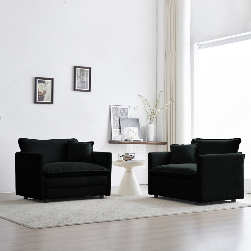 Ensemble de 2 chaises d'appoint, Noir