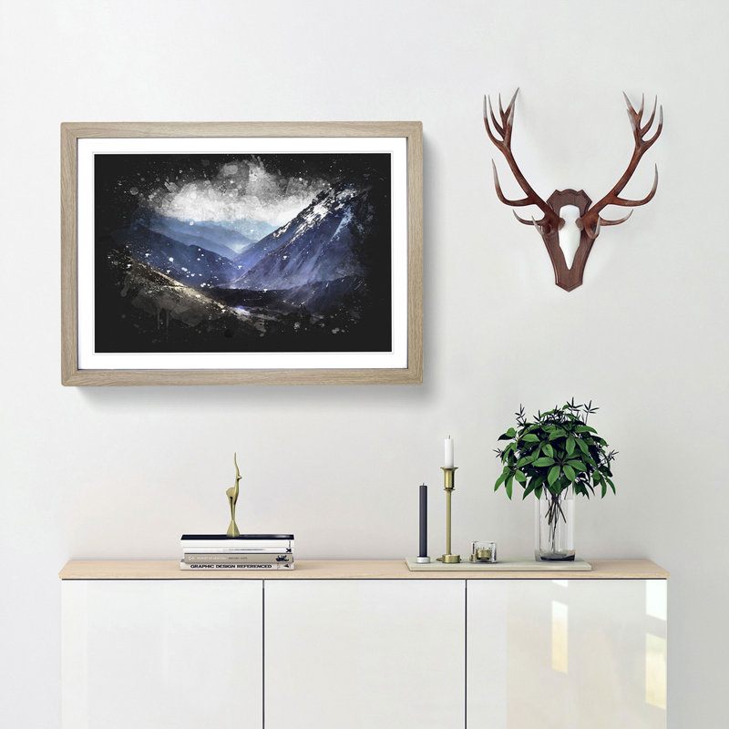 Trail in the Annapurna Circuit Nepal - Picture Frame Graphic Art Print, 62cm H x 87cm W x 2cm D, Oak Framed
