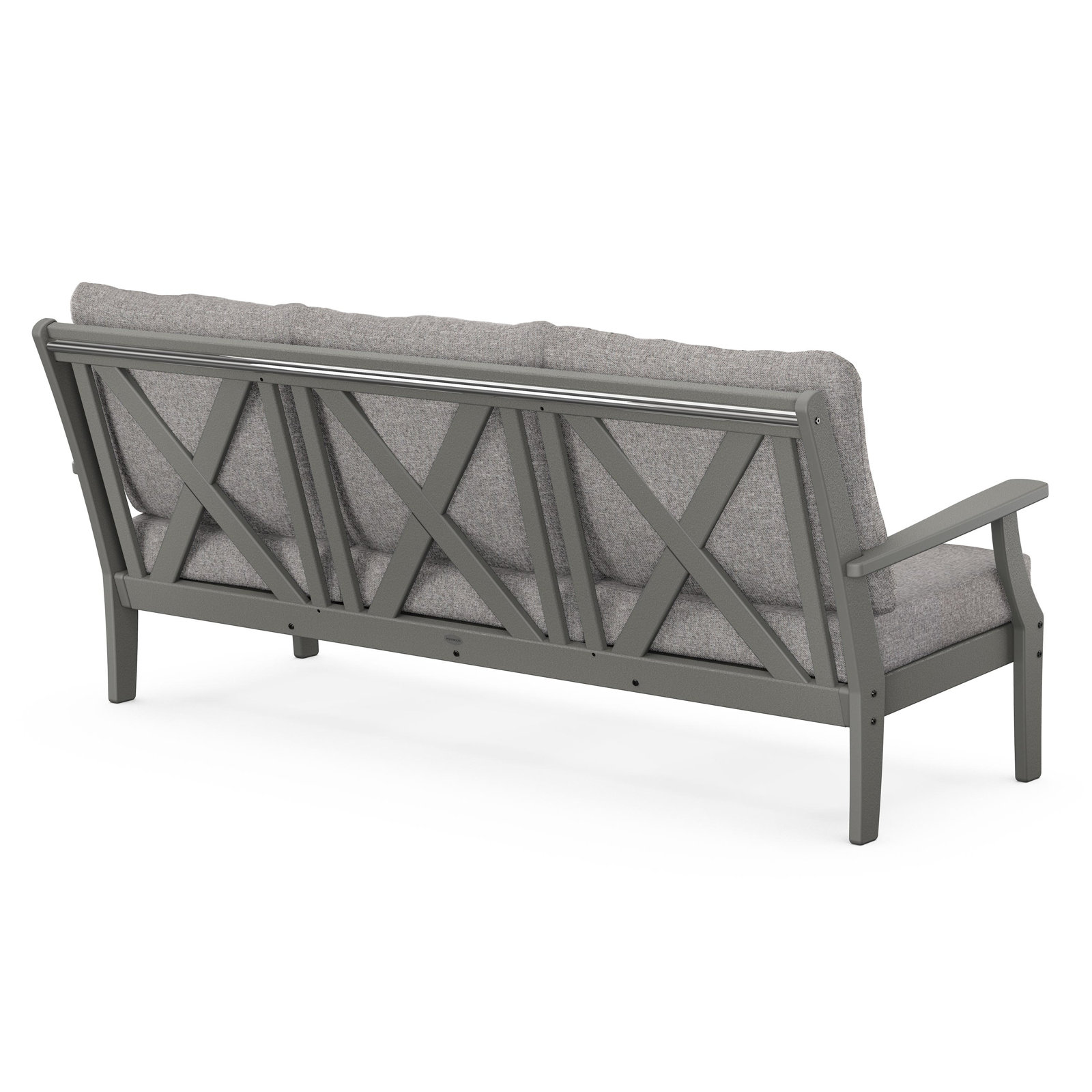 POLYWOOD® Braxton 74" Patio Sofa, Sand, Marine Indigo