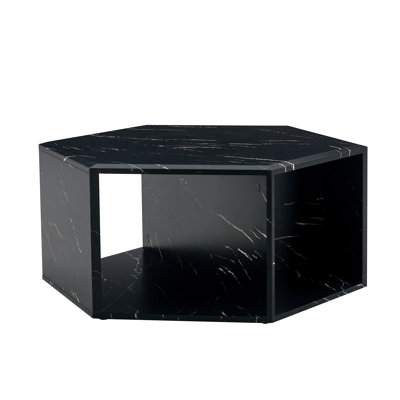 Hexagonal MDF Coffee Table, Characteristic Pattern Stickers, Multi-Hole Design To Give More Storage Space, Simple And Convenient Design Makes It Suitable For All Kinds Of Style Scenes.