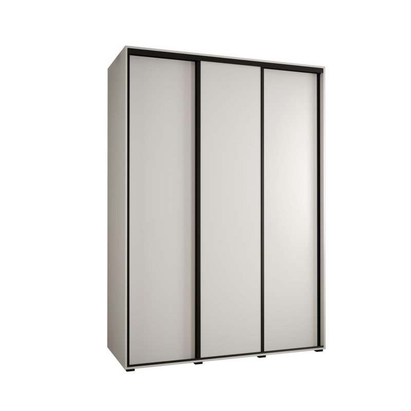 Auniya 3 Door Manufactured Wood Wardrobe, White, 205cm H x 180cm W x 60cm D