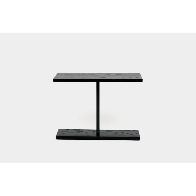 Solid Wood Console Table, Black Oak, Powder Coated Matte Black, 30" H x 48" W x 12" D