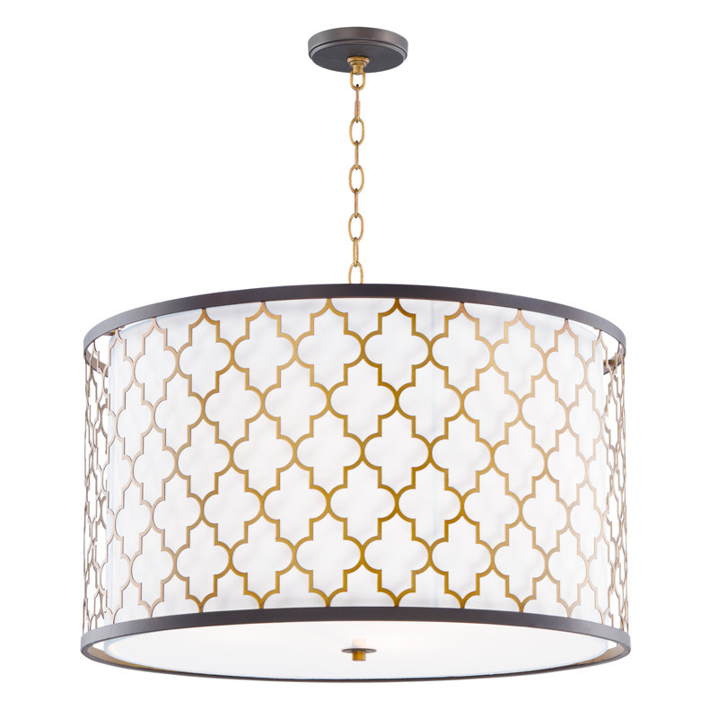 4 - Light Oil Rubbed Bronze/Antique Brass Drum Pendant