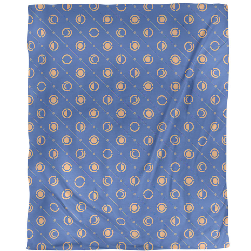 Housse de couette simple Moon phases, Housse de couette simple TG, Bleu/orange, Microfibre