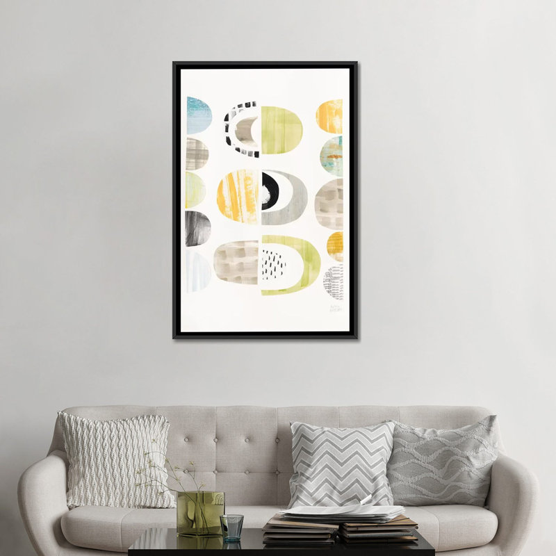 « mod neutrals ii », impression sur toile, H 26 po x l 18 po x P 1,5 po, Pas de tapis, Toile avec cadre noir