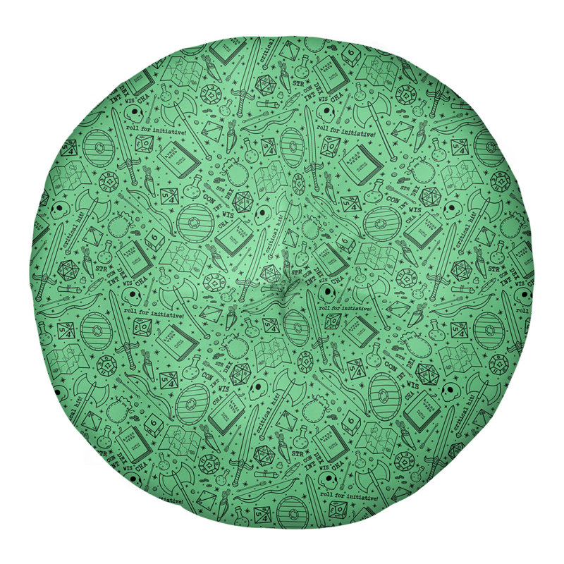 Coussin de sol Katelyn Elizabeth, Vert / noir, 26 po x 26 po