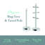 SWAN Elegance Towel Pole and 6 Cup Mug Tree Set with Textured Gloss Finish, Stainless Steel Accents and Non-Slip Bases-114165505