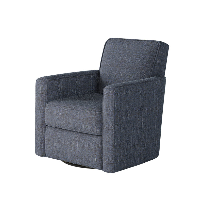Fauteuil oscillant pivotant Balina Bindi, Bleu marine érablière, H 38 po x l 35 po x P 36 po  