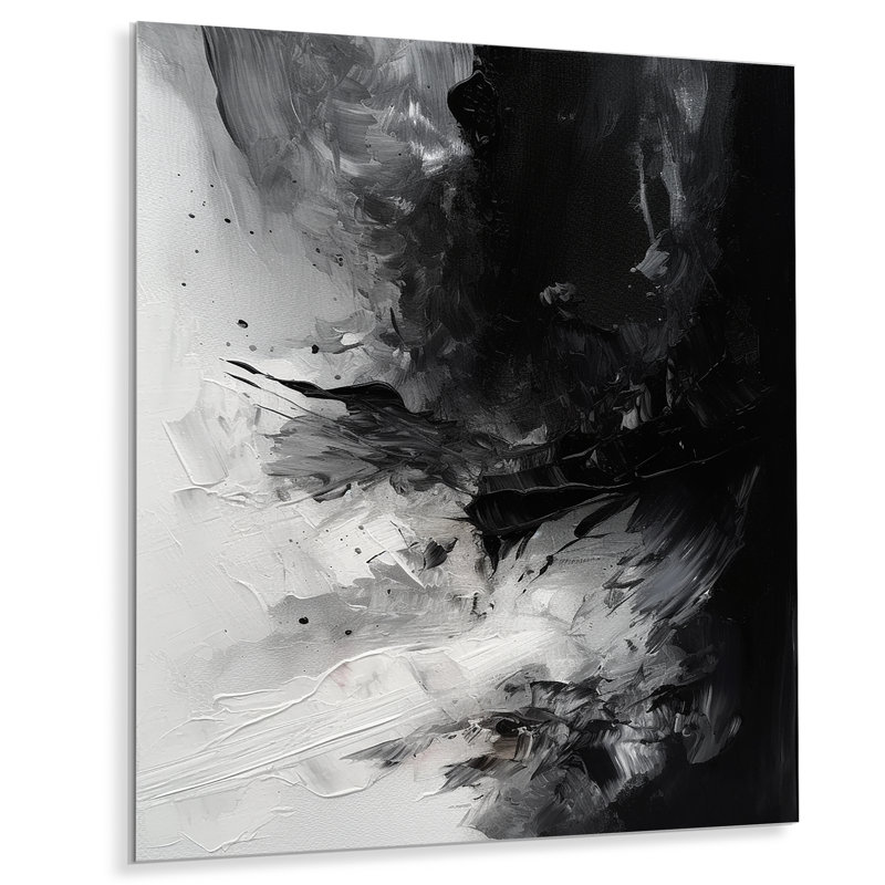 Noir à motifs Splash III - art mural abstrait en métal, H 20 po x l 12 po