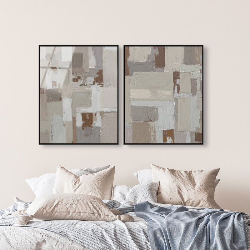 In Place Set Set by Oliver Gal, 31"H x 37"W, Black Floater Frame