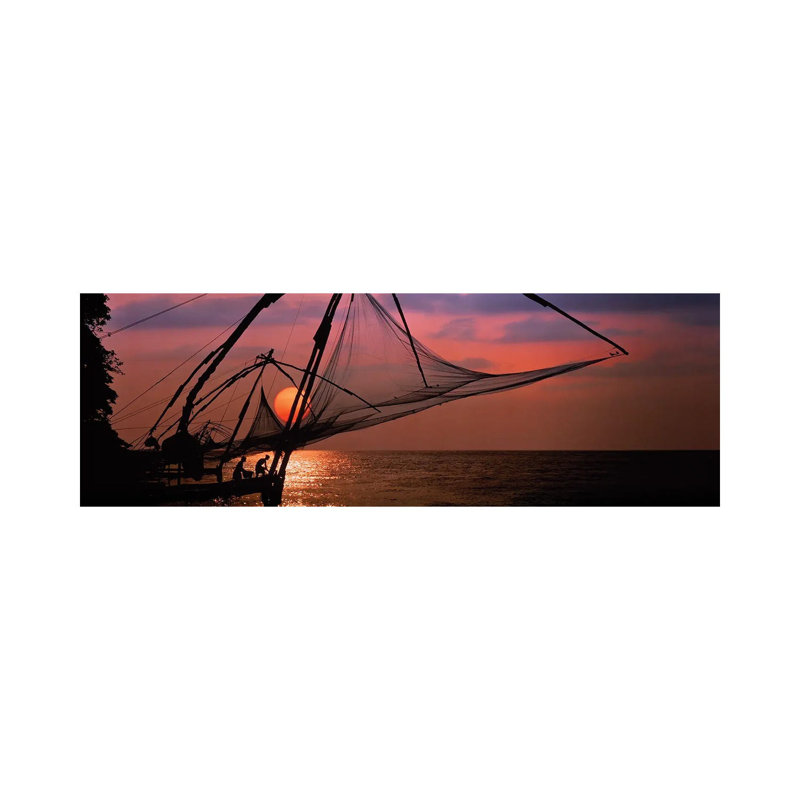 Fishing Nets Cochin India by Panoramic Images - Print on Canvas, Wrapped Canvas, 30.48 cm H x 91.44 cm W x 3.175 cm D