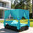 PE Rattan Outdoor Daybed With 4 Color Options Privacy Curtains & Water-Resistant Cushions For Patio & Poolside-1999368171