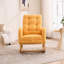 Chaise berçante d'appoint jaune avec repose-pieds et pieds en bois d'hévéa à haut dossier-744702703