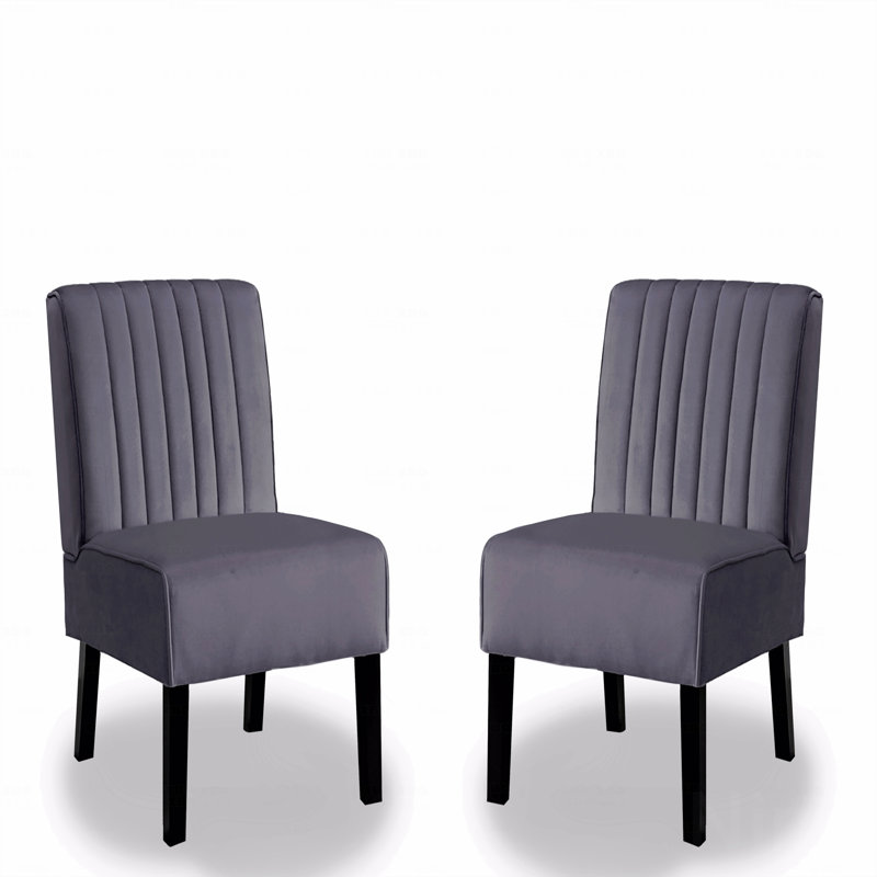 Ensemble de 2 chaises d'appoint Mid Century, Gris