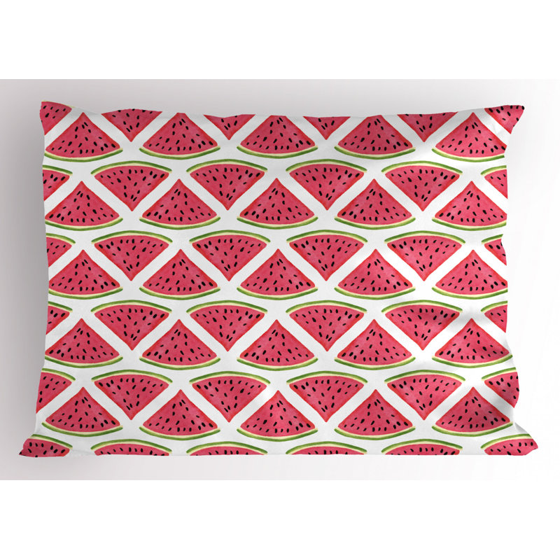 Green/Pink Polyester Microfiber Piece Sham, Twin