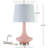 24.25" Modern Elegant Pink Glass Table Lamp With White Fabric Shade-231228535