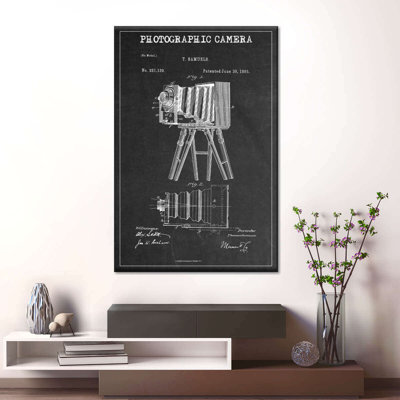 " Photographic Camera BW Patent Canvas Print "