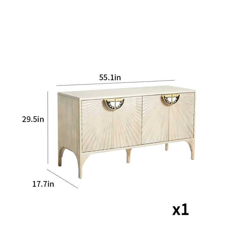Armoire d'appoint de style européen, Blanc