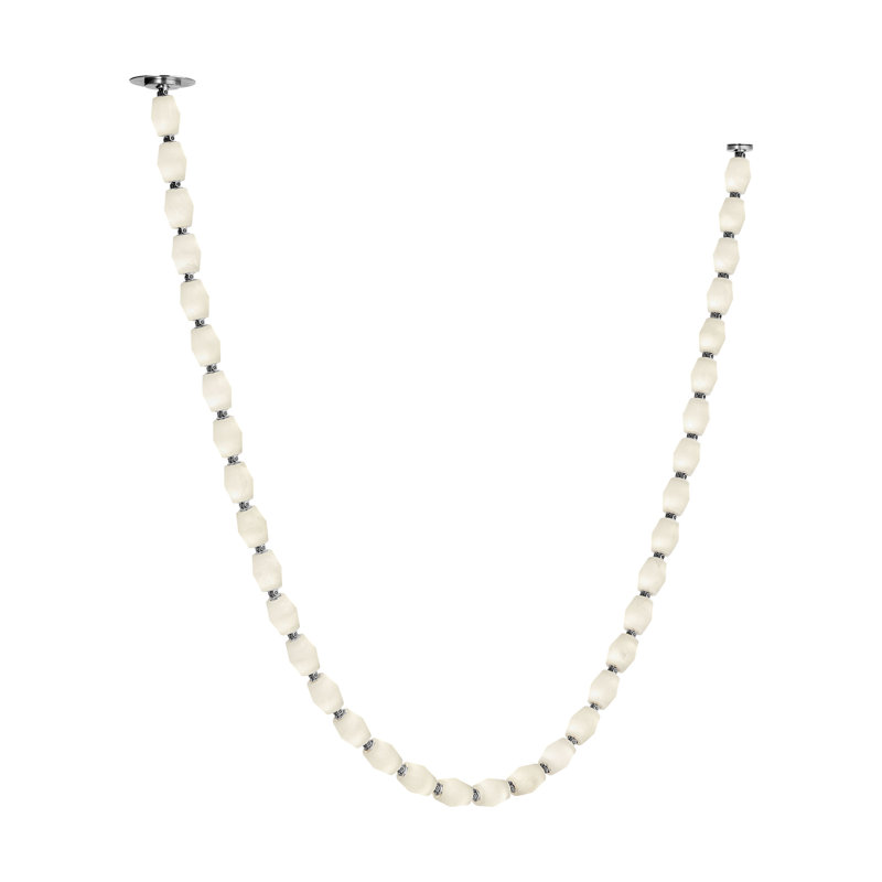 Sean Lavin Collier 240 Chandelier in Polished Nickel with Alabaster shade, 3000K, 257.8" H x 2" W x 2" D, Polished Nickel