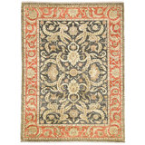 Hand Knotted Wool Area Rug in Black And Gold