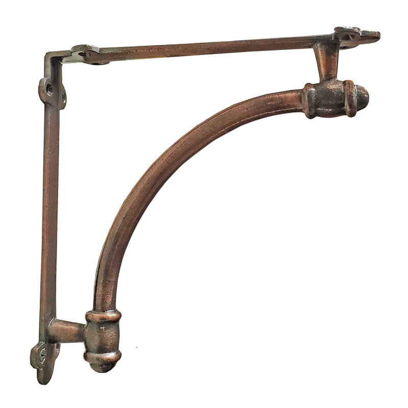 Antique Copper Heavy Duty Cast Iron Half Round Shelf Bracket Set