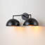  Luminaire pour meuble-lavabo de salle de bain à 2 lumières à intensité variable en métal noir mat Beamifier
