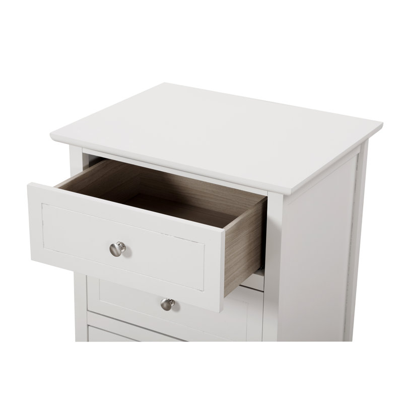 Versatile White Transitional Nightstand