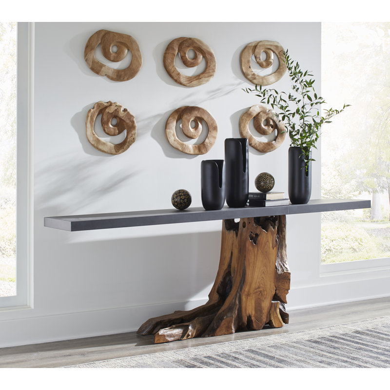 Interval Wood Vase, Black, 12" H x 6" W x 6" D
