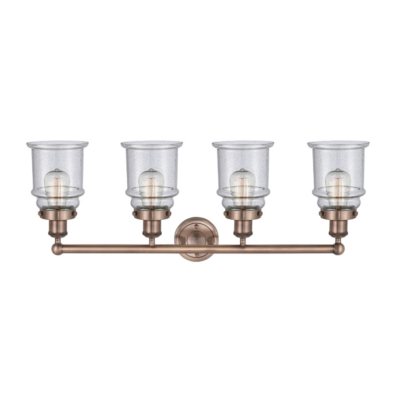 Éclairage pour meuble-lavabo de salle de bain 4 lumières Cailen de la collection Edison, Granuleux, Antique Copper