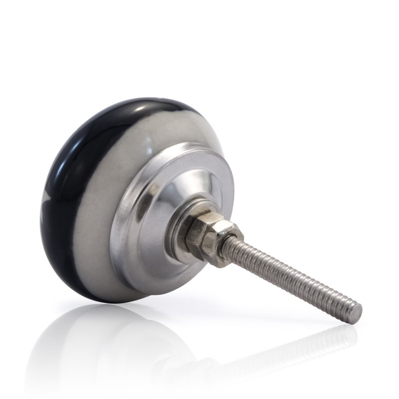 Hand-Painted Ceramic Round Knob with Mounting Hardware