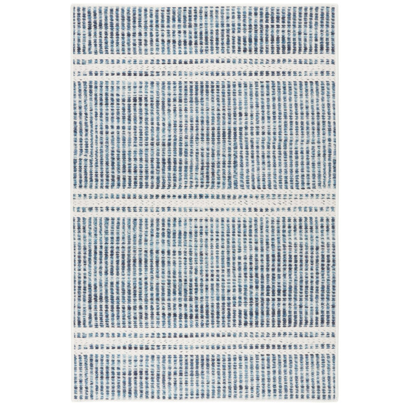 Malta Blue Machine Washable Rug, Rectangle 3' x 5'