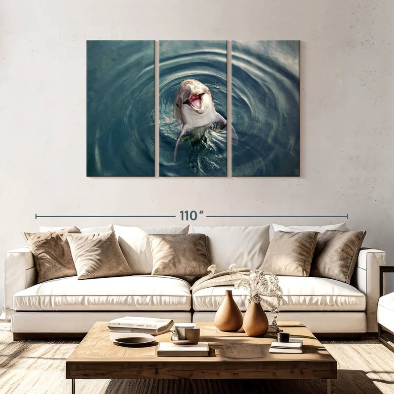 Brampt Excited Dolphin, 48" H x 74" W